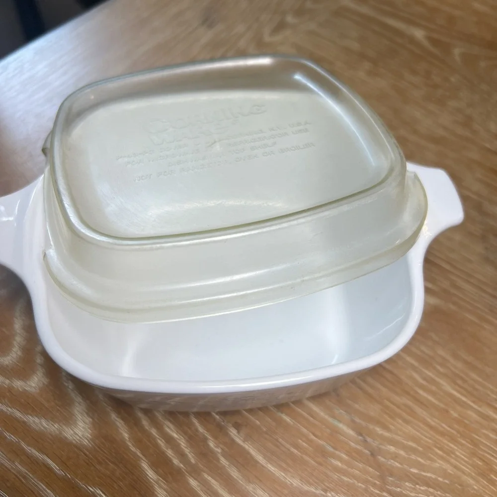 Vintage Corning Ware P-43-B Country Cornflower Basket Mini Casserole Dish